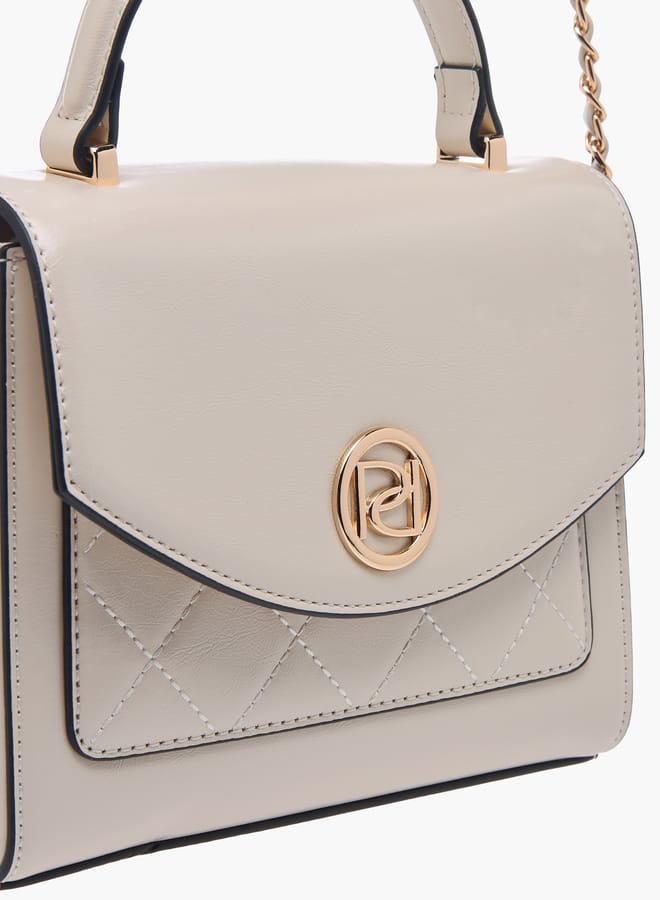 Paprika Women Textured Satchel Bag with Top Handle and Chain Strap - Image 4