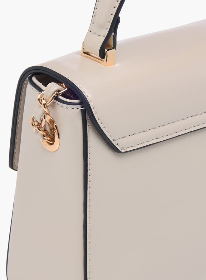 Paprika Women Textured Satchel Bag with Top Handle and Chain Strap - Image 5