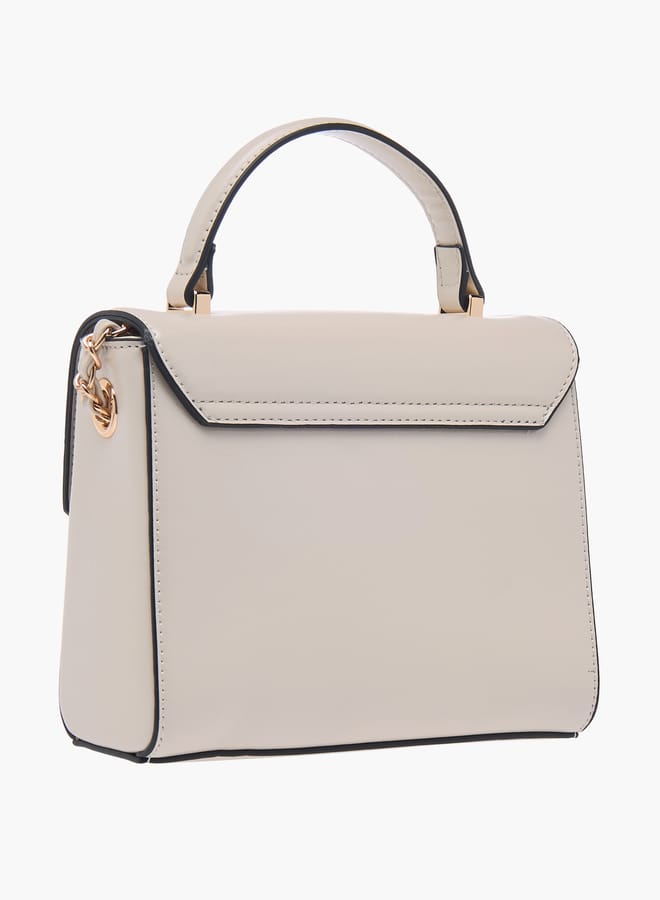 Paprika Women Textured Satchel Bag with Top Handle and Chain Strap - Image 3