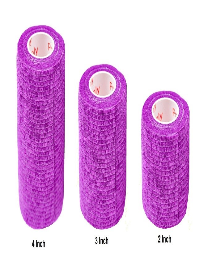 Prairie Horse Supply 2 Pack Premium Vet Wrap - Self Adhesive Bandage Wrap & Athletic Tape - 4" x 5 Yards Elastic & Self-Sticking Cohesive Bandage for Pets, Sports, Wrists & Ankles - Purple by Prairie Horse Supply - Image 3