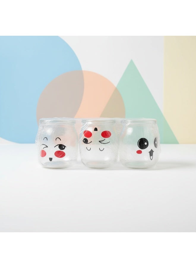 Set of 3 glass yogurt jars, 200 ml each, with tight plastic lids for serving and storing desserts and drinks. Practical design, easy to clean, ideal for daily kitchen use. - Image 5