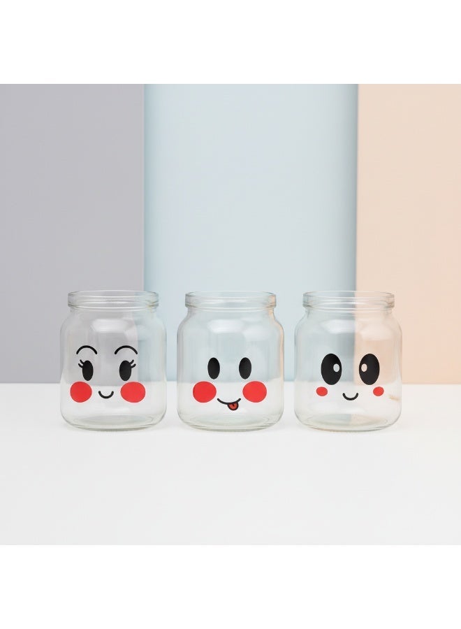 Set of 3 glass yogurt jars, 200 ml each, with tight plastic lids for serving and storing desserts and drinks. Practical design, easy to clean, ideal for daily kitchen use. - Image 4