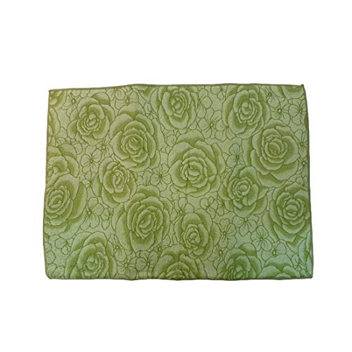 Inditradition Microfiber Flower Print Design Dish Drying Mat (15 x 20 Inches, Green) - Image 4