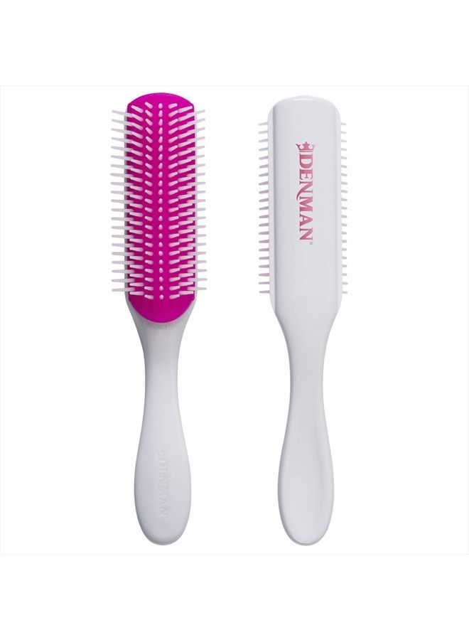 DENMAN Curly Hair Brush D3 (Cherry Blossom) 7 Row Styling Brush for Detangling, Separating, Shaping and Defining Curls - For Women and Men - Image 1