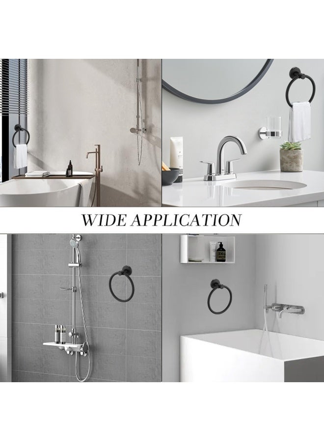 Towel Holder for Bathroom Wall Matte Black Towel Ring Stainless Steel Hand Towel Holder Heavy Duty Towel Hanger for Bath, Kitchen - Image 4