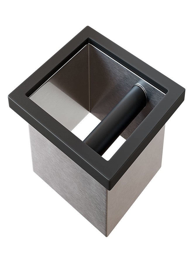 SANTOW Bottomless Knock Box Chute, Open Bottom Knock Box Chute, Built-in Desktop Waste Bucket, 3.2L Stainless Steel Bottomless Knocking Residue Box for Home, Cafe, Restaurant and Hotel Use - Image 1