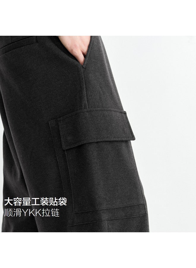 Waxbird Men's 2025 Winter Straight-leg Cargo Pants Thickened Warm Side Pockets Fashion Men's Casual Pants - Image 4