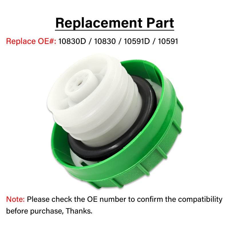 TESHITVLOG Diesel Fuel Cap Gas Cap, 10830D for 1988-2008 Ford F250 F350 HD Super Duty 6.0L 6.4L 7.3L, 2001-2021 Chevrolet Silverado 2500 3500 HD 6.6L, 2001-2020 GMC Sierra 2500 3500 HD 6.6L Diesel Engines Cap - Image 5