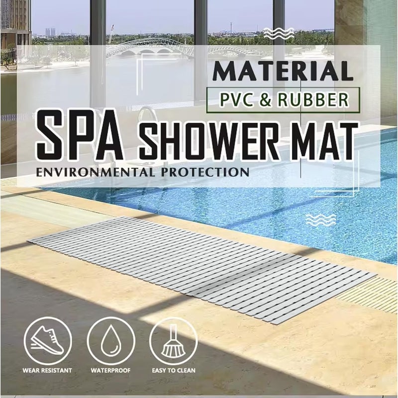 F fabsouk Premium Shower Mat Anti Slip, Striped Anti Skid for Bathroom, Stand up mat for Bath, Shower, Kitchen, Anti Bactirial, Machine Washable(1.5ft x 2ft) - Also Available in 5 Meter Roll - Image 5