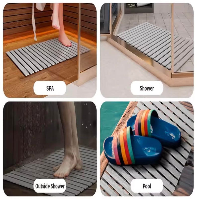 F fabsouk Premium Shower Mat Anti Slip, Striped Anti Skid for Bathroom, Stand up mat for Bath, Shower, Kitchen, Anti Bactirial, Machine Washable(1.5ft x 2ft) - Also Available in 5 Meter Roll - Image 4