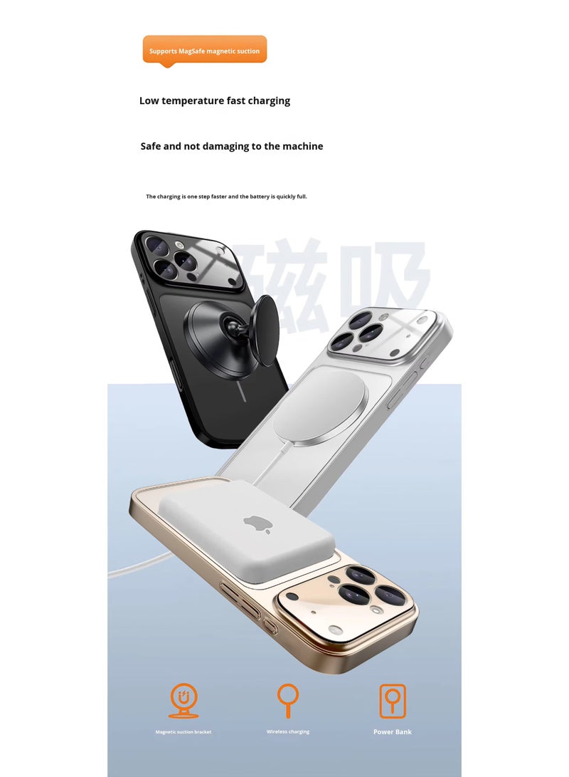 DUSALA Luxury Magnetic Glass Case for iPhone 17 Pro Max –Wireless Compatible, Anti-Fingerprint, Shockproof & Oil-Resistant Frosted Back Cover - Image 4