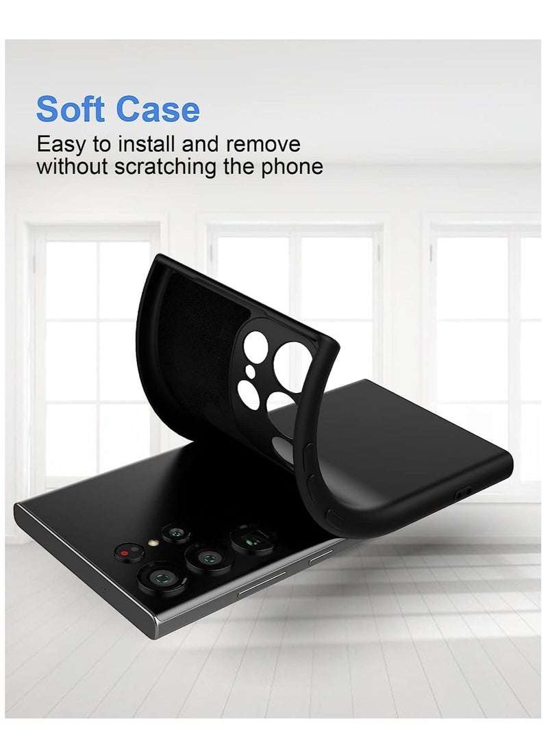 MIGOFAST Samsung Galaxy S24 Ultra Soft Silicone Gelly Rubber Cover Shockproof Matte Finish Back Cover Inner Fabric Lining with Camera Protection Case Black - Image 2