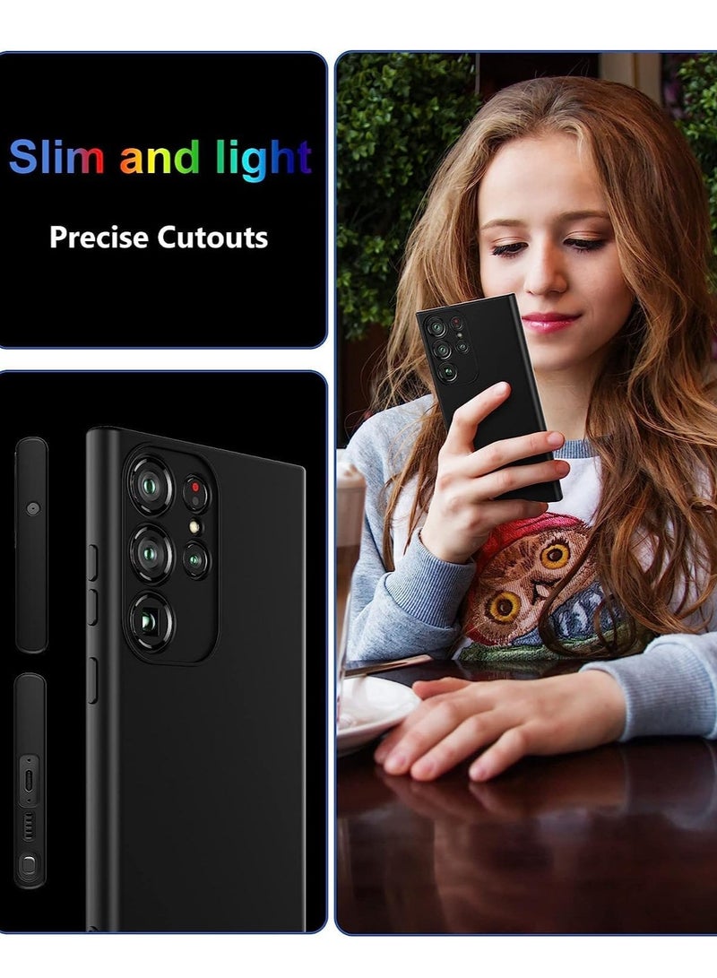 MIGOFAST Samsung Galaxy S24 Ultra Soft Silicone Gelly Rubber Cover Shockproof Matte Finish Back Cover Inner Fabric Lining with Camera Protection Case Black - Image 5