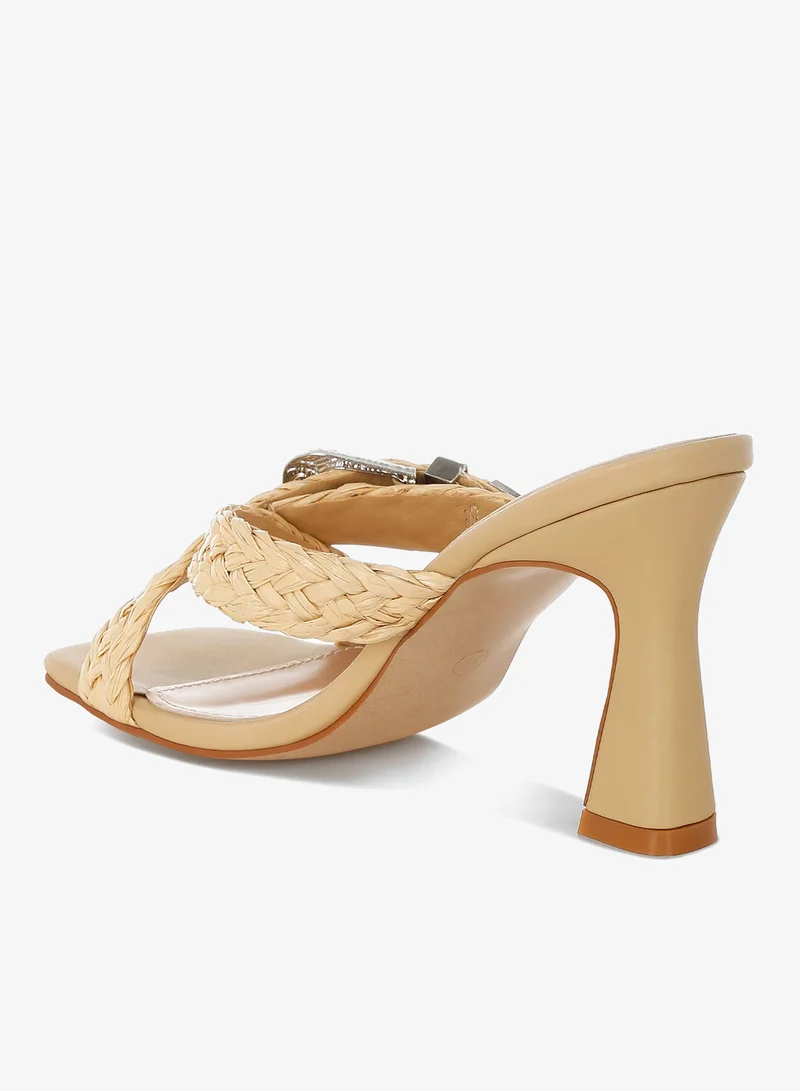 London Rag  Braided Criss-Cross Strap Sandals In Beige for Women | Best Price UAE