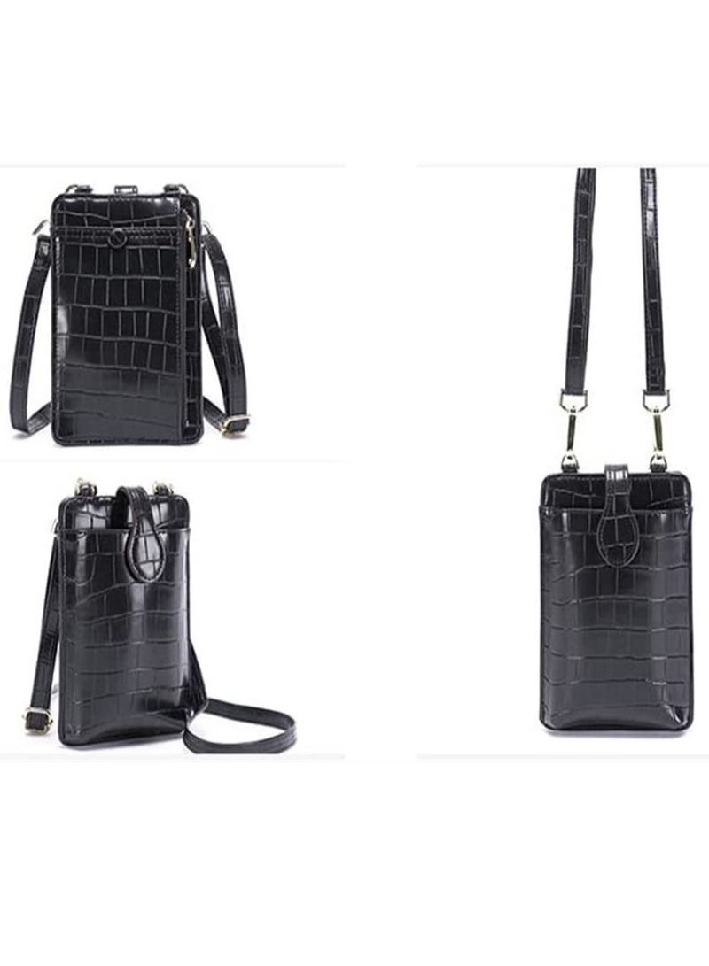 Excefore Small Crossbody Cell Phone Purse for Women Mini Messenger Shoulder Wallet Galaxy S21 FE S22 Plus S20 A53 5G A52 A11 Note 10 iPhone 13 Pro Max Google Pixel 6 OnePlus Nord N200 9 8 Blu View 2, Black - Image 5
