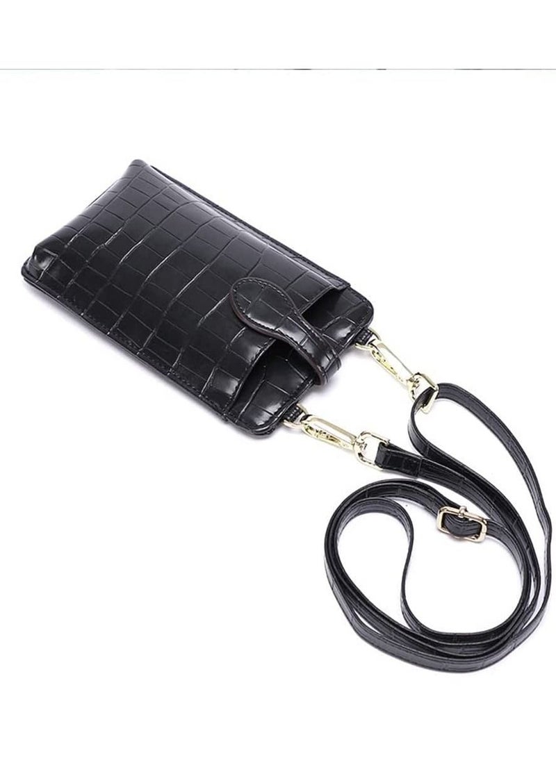 Excefore Small Crossbody Cell Phone Purse for Women Mini Messenger Shoulder Wallet Galaxy S21 FE S22 Plus S20 A53 5G A52 A11 Note 10 iPhone 13 Pro Max Google Pixel 6 OnePlus Nord N200 9 8 Blu View 2, Black - Image 4