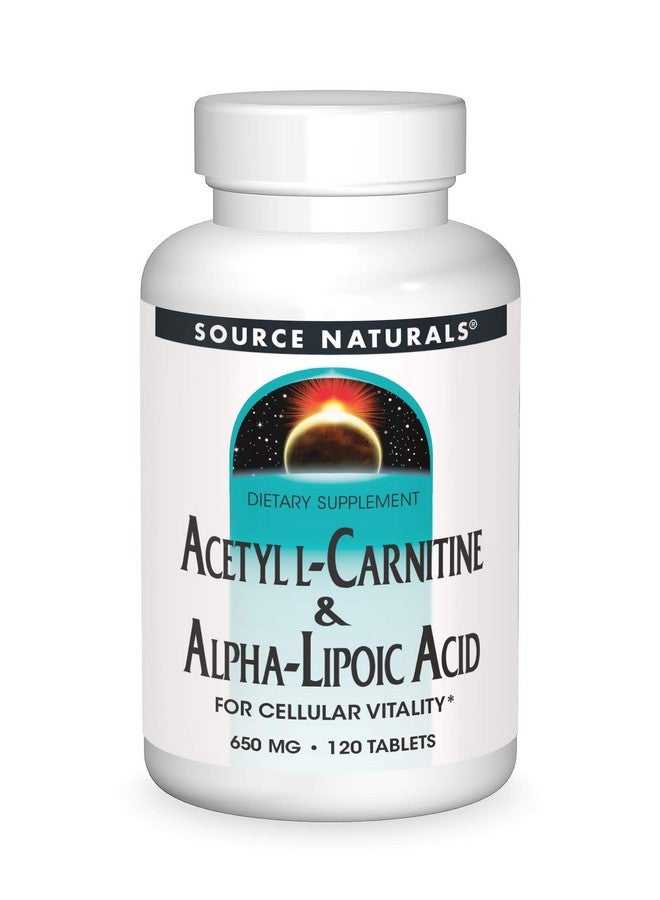 Source Naturals Acetyl L-Carnitine & Alpha-Lipoic Acid 650mg - 120 Tablets - Image 1