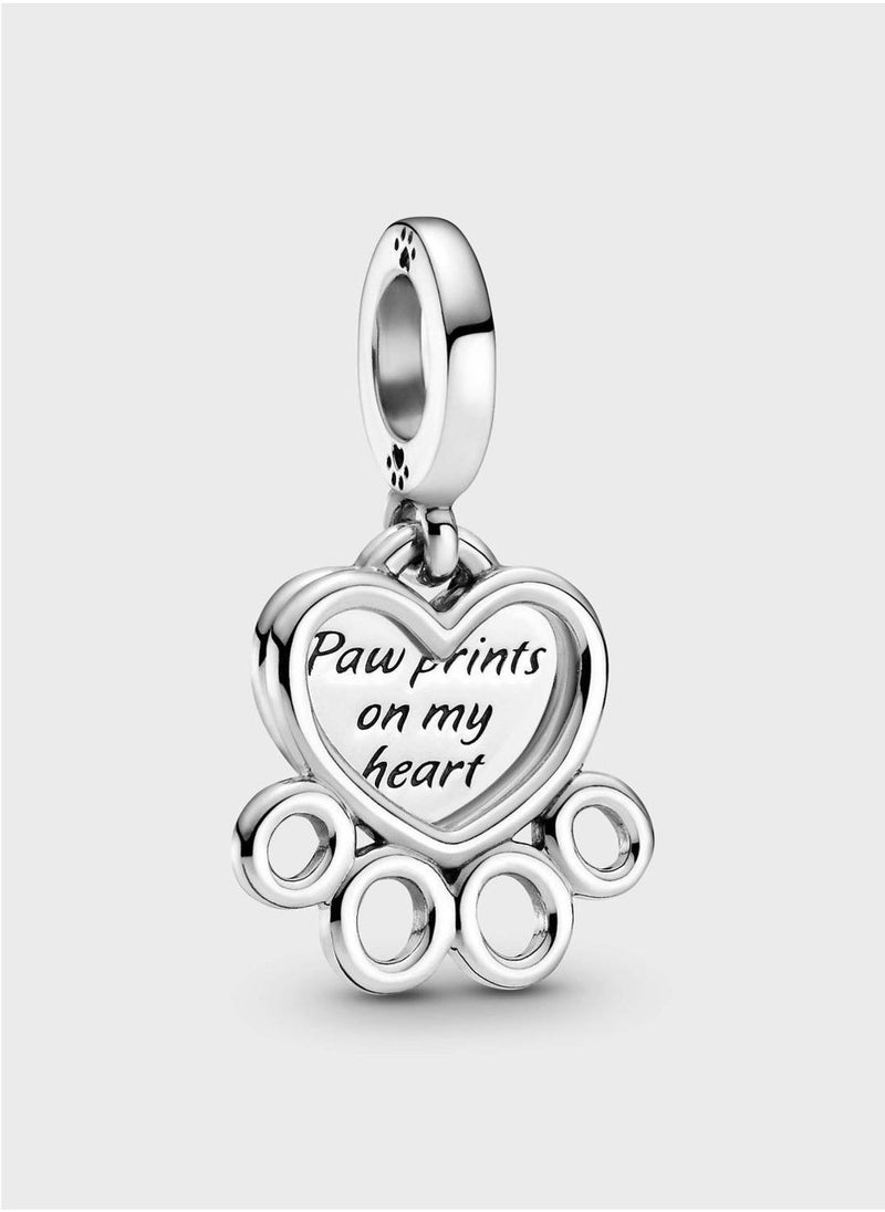 PANDORA Hearts & Paw Print Dangle Charm - Image 1