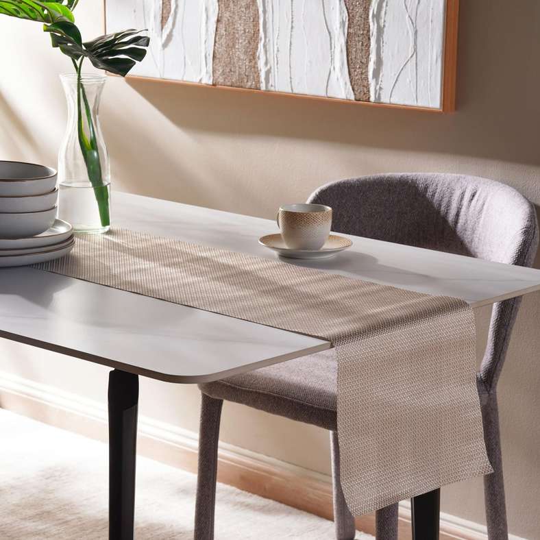 مفرش طاولة بيج 33x180 سم