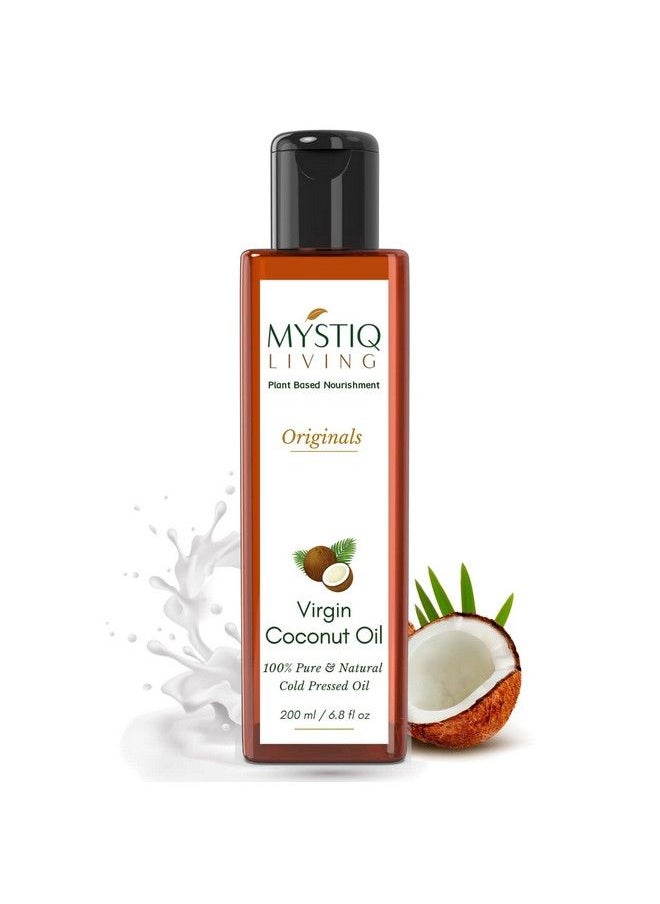 MYSTIQ LIVING Originals Virgin Coconut Oil (From Coconut Milk)│For Hair Skin & Baby Massage; Cold Pressed 100% Pure & Natural 200 Ml  - Image 1