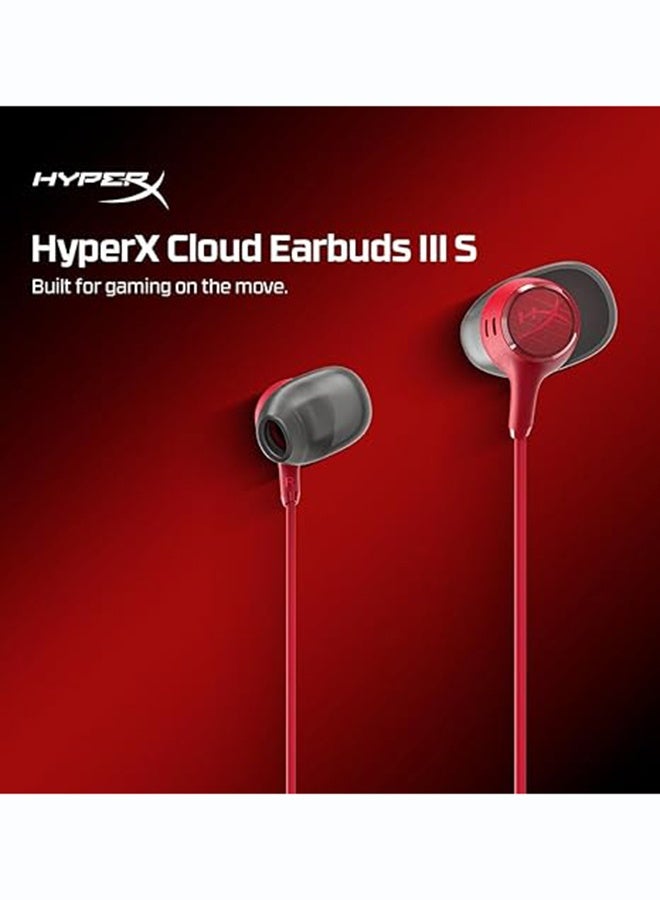 هايبركس HyperX Cloud Earbuds III – Wired Earbuds, PC; Nintendo Switch; Console Controller, Dynamic; 14.3 mm Driver, Silicone Ear Tips - Red - Image 2