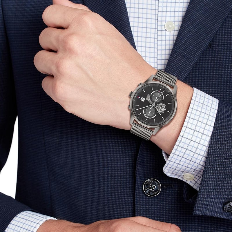 TOMMY HILFIGER ساعة تومي هيلفيغر ويستون للرجال بقرص رمادي - Image 4