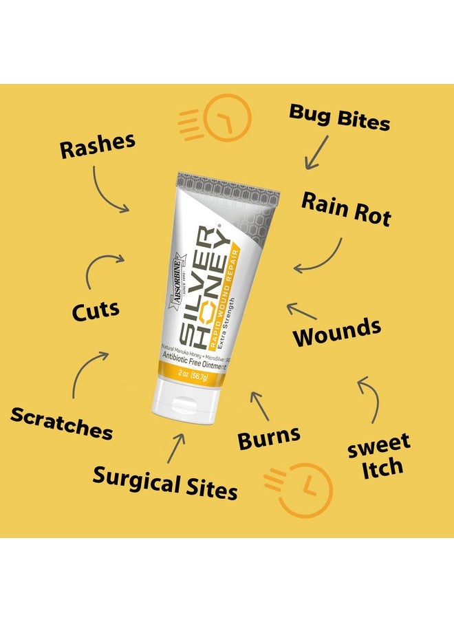 Absorbine - Silver Honey Rapid Wound Repair Ointment 2Oz Tube, Medical Grade Manuka Honey & Microsilver Bg - Image 1