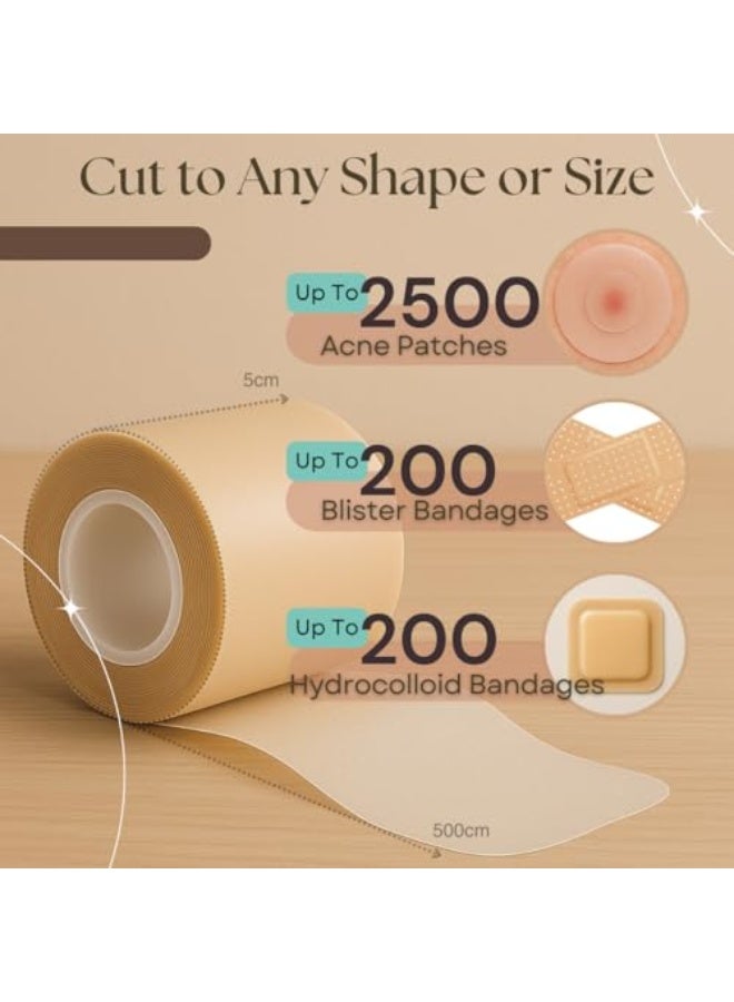 BCK Hydrocolloid Roll 5cm x 5m – Cut-to-Size Waterproof Dressing Tape – Flexible & Skin-Friendly Bandage Patch for Blisters, Acne, Minor Wounds – Self-Adhesive & Latex-Free - Image 2