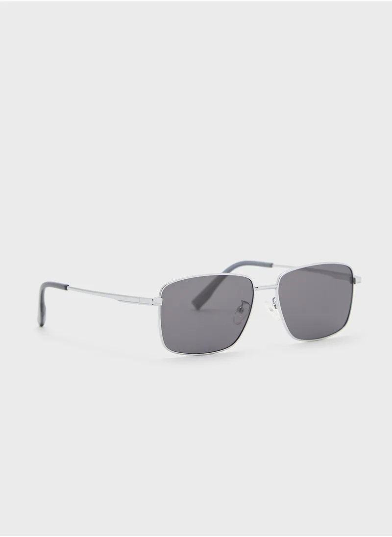 روبرت وود Polarized Lens Square Aviator Sunglasses