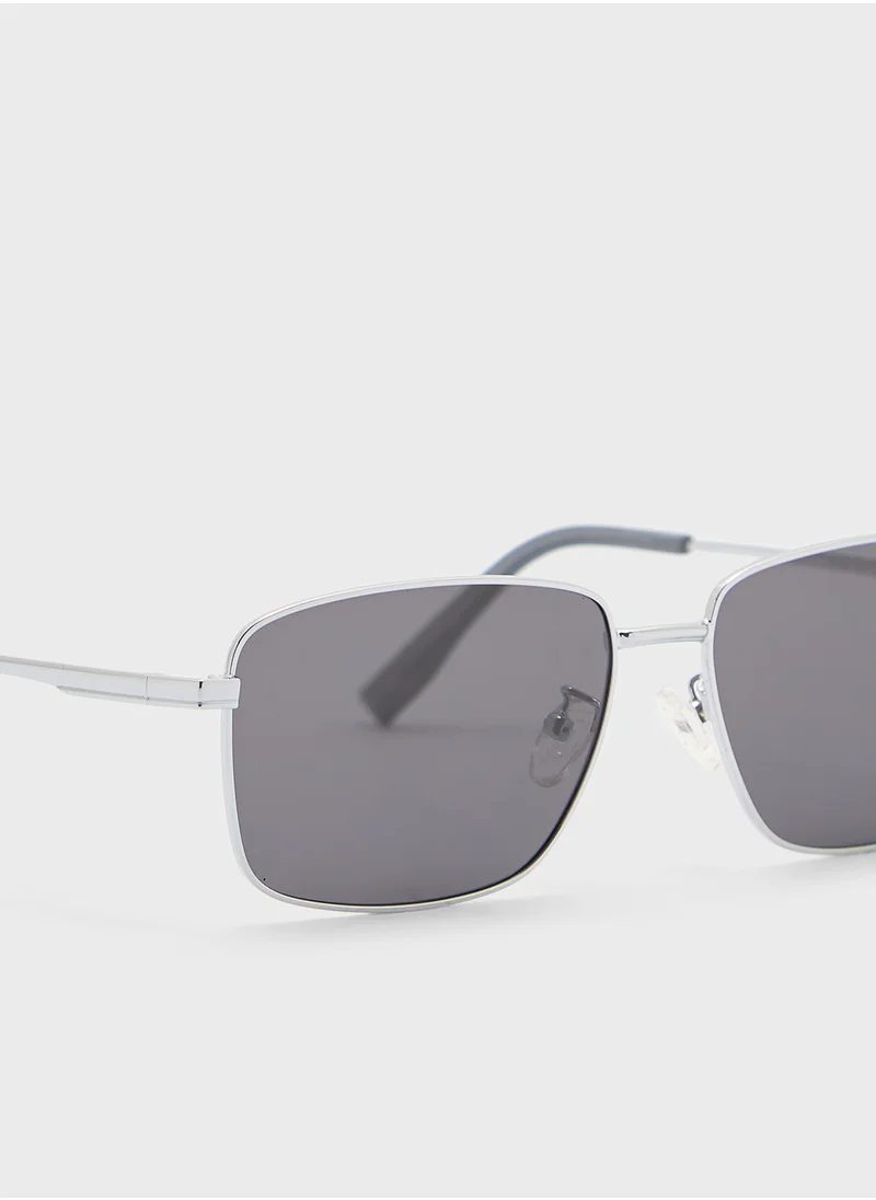 روبرت وود Polarized Lens Square Aviator Sunglasses