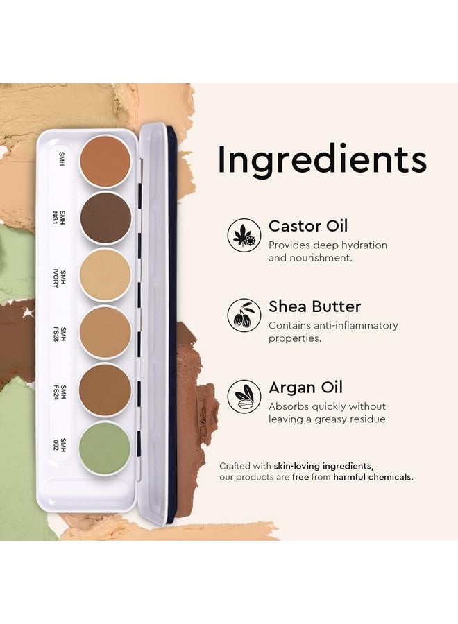 C2P PROFESSIONAL MAKEUP C2P Pro Foundation For Face Makeup, Ultra Hd 6 In 1 Camouflage Concealer Corrector Palette | Waterproof, Long Lasting & Medium Coverage For Dry Skin | Supraemeshield Must Have Makeup Palette - 21G - Image 2