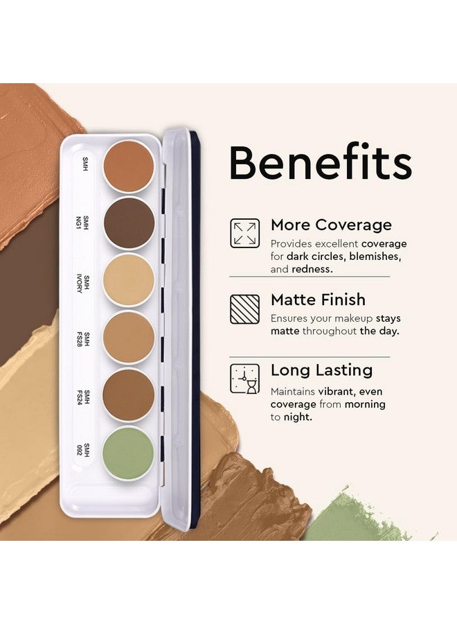 C2P PROFESSIONAL MAKEUP C2P Pro Foundation For Face Makeup, Ultra Hd 6 In 1 Camouflage Concealer Corrector Palette | Waterproof, Long Lasting & Medium Coverage For Dry Skin | Supraemeshield Must Have Makeup Palette - 21G - Image 3