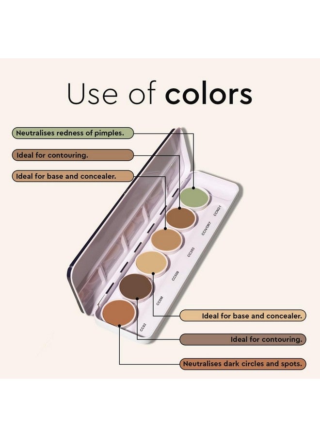 C2P PROFESSIONAL MAKEUP C2P Pro Foundation For Face Makeup, Ultra Hd 6 In 1 Camouflage Concealer Corrector Palette | Waterproof, Long Lasting & Medium Coverage For Dry Skin | Supraemeshield Must Have Makeup Palette - 21G - Image 4