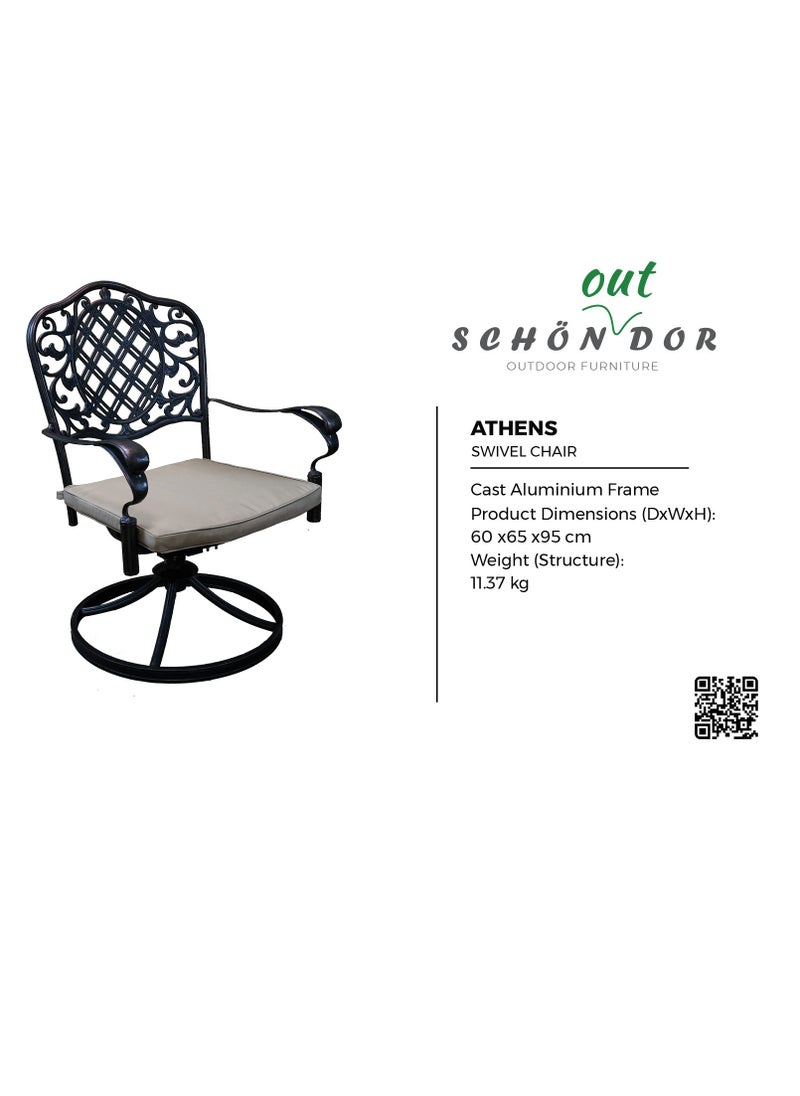Schondor Furniture Athens | Swivel Chair | Outdoor Furniture | Made in Aluminum Cast | Patio | Garden | Backyard | Restaurants  - Image 5