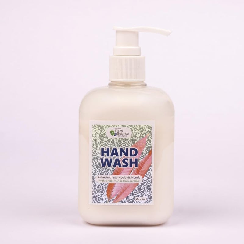 Atrimed Plant Science Hand Wash  Tender Mango Leaves Aroma  Leaves your Hands Feeling Soft  Supple  Contains Aloe Vera Neem  Turmeric  Removes Dirt Grime  Bacteria  225ml - Image 1