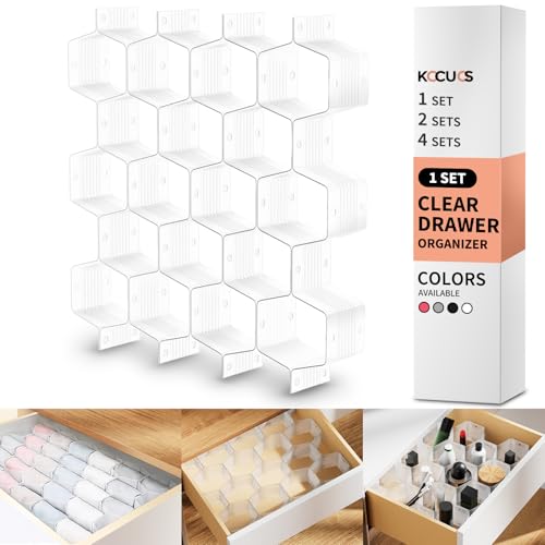 Kocuos Honeycomb Separator Adjustable Drawer Organizer Divider for Underwear Belt-Scarf Socks Organizer (White(1pc)) - Image 1