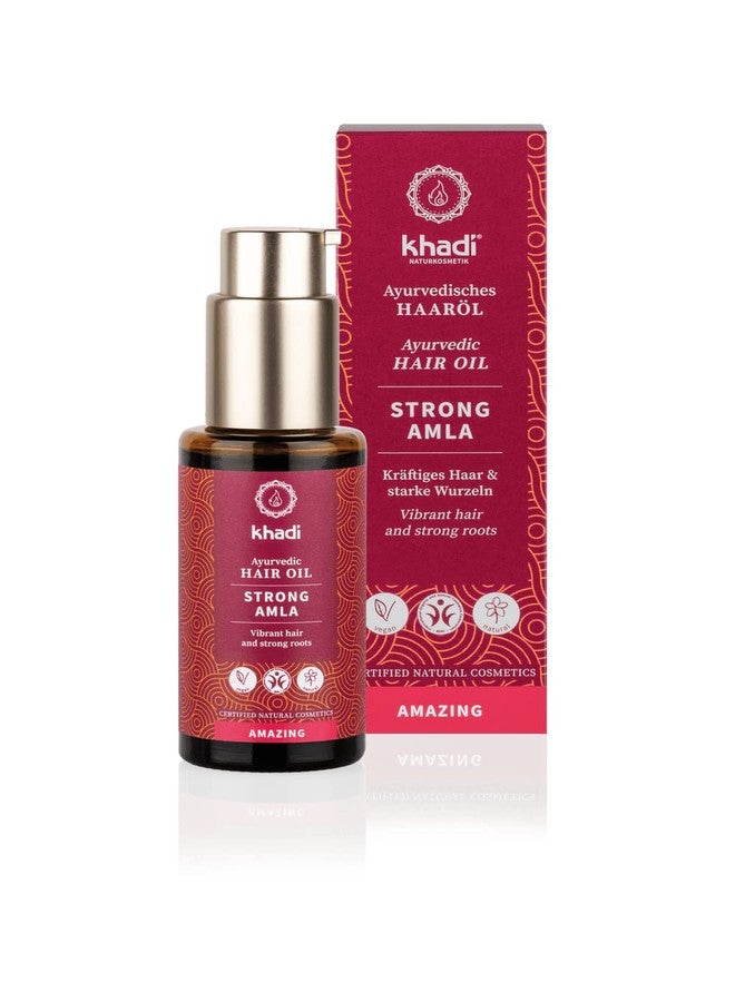 khadi STRONG AMLA hair oil, 100% natural, herbal, vegan, promotes growth, prevents hair loss & gray hair, strengthens roots, silicone-free, Ayurvedic hair care, organic beauty 1.69oz - Image 1