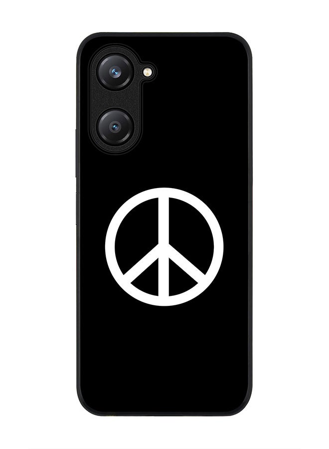 Stylizedd Rugged Black edge case for Vivo Y28s 5G / Vivo Y18 4G /Vivo Y03 4G, Slim fit Soft Case Flexible Anti Drop TPU Gel Thin Cover -  Peace Sign - Image 1