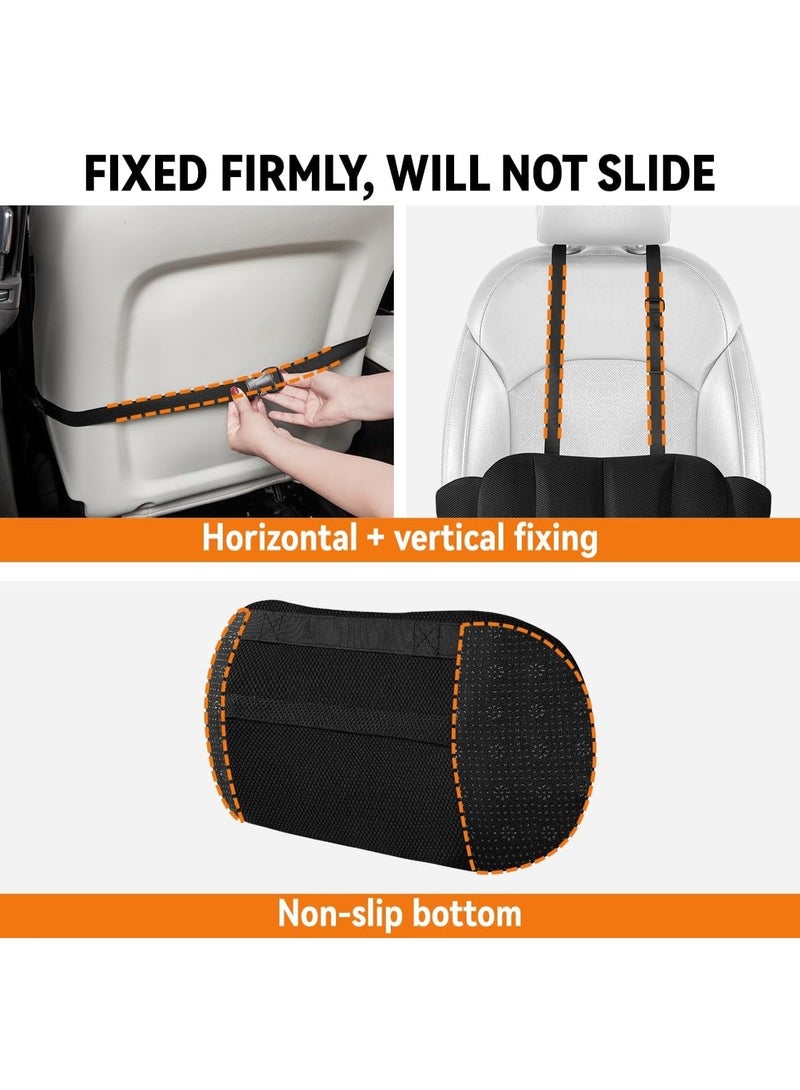Car Lumbar Support Pillow, Memory Foam Back Cushion with Adjustable Straps, Black - Image 5