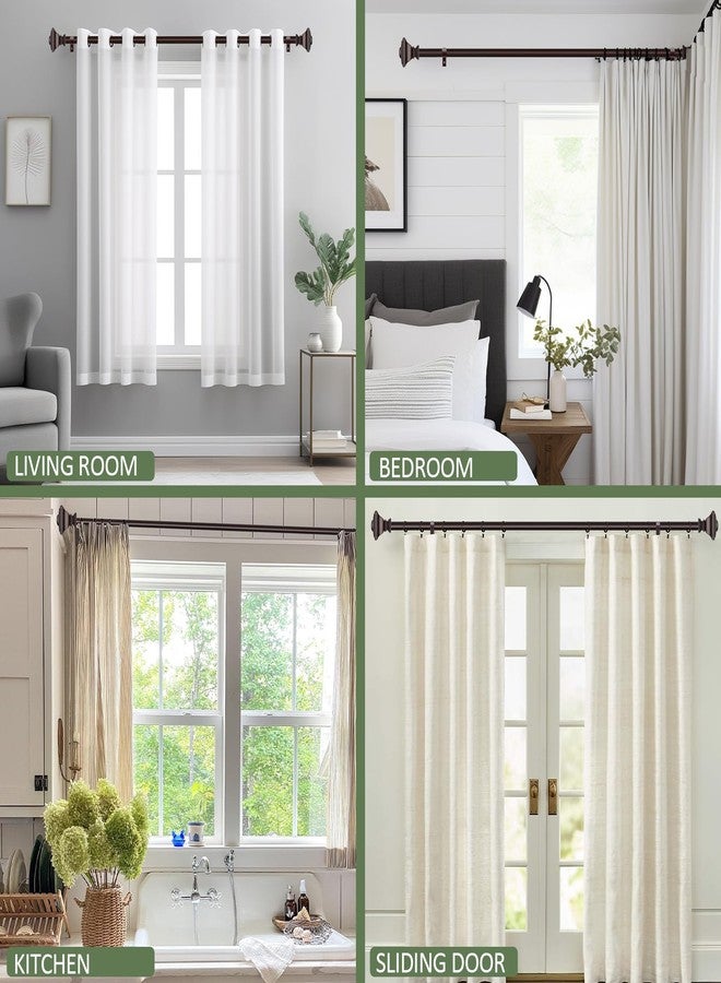 BRIOFOX Bronze Curtain Rods for Windows 48 to 84 Inch Heavy Duty Adjustable Length 1 Inch Diameter Window Curtain Rods for Indoor Ourdoors With Classic Square Finials - Image 4