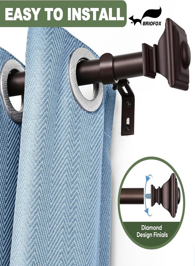 BRIOFOX Bronze Curtain Rods for Windows 48 to 84 Inch Heavy Duty Adjustable Length 1 Inch Diameter Window Curtain Rods for Indoor Ourdoors With Classic Square Finials - Image 2