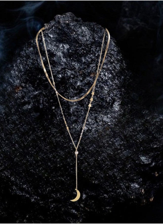 Just Peachy Just Peachy White Gold-Plated Layered Beaded Necklace – Elegant Multi-Layer Design with Bead Accents, Lightweight & Comfortable, Hypoallergenic Jewelry for Women, Perfect for Any Occasion  - Image 3