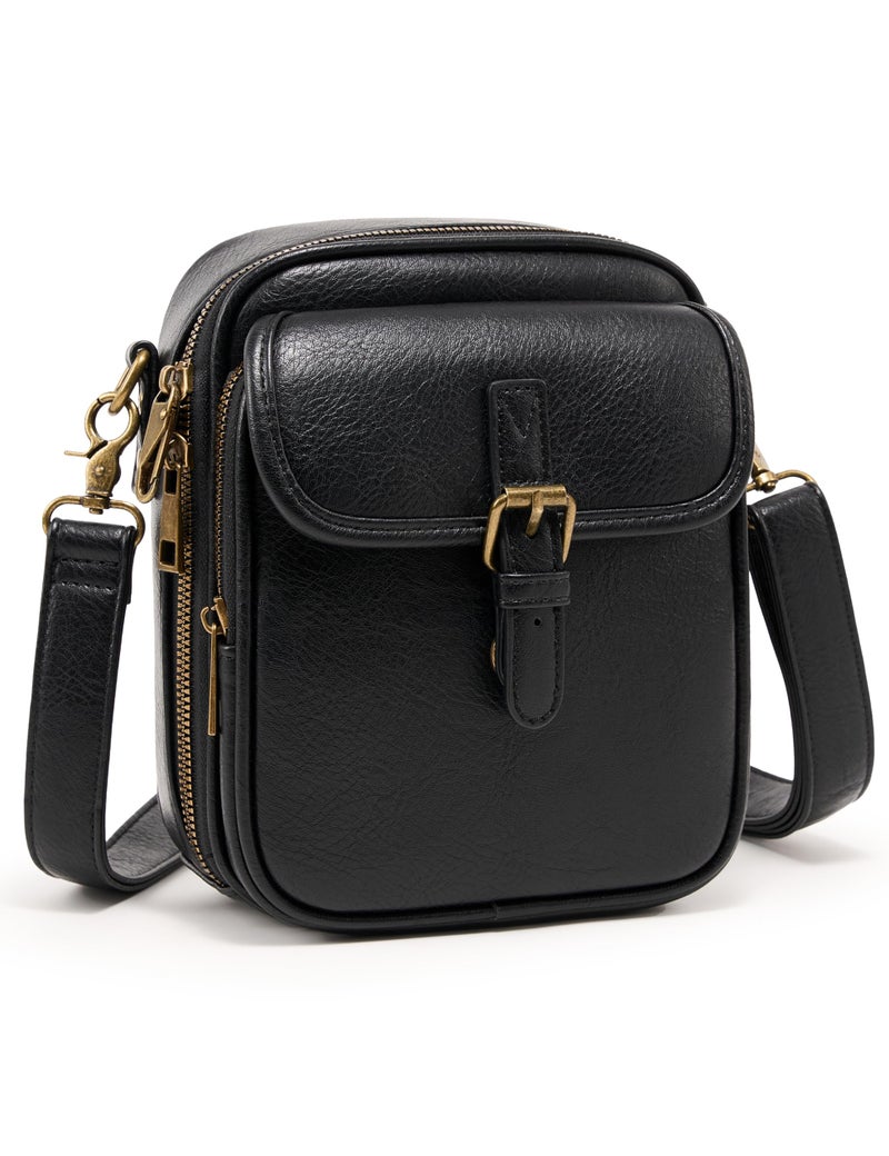 Yarnic Crossbody Bag for Women Men, Vegan Leather Anti-Theft Messenger Shoulder Bag, Vintage Cross Body Purse with Card Slots - Image 1