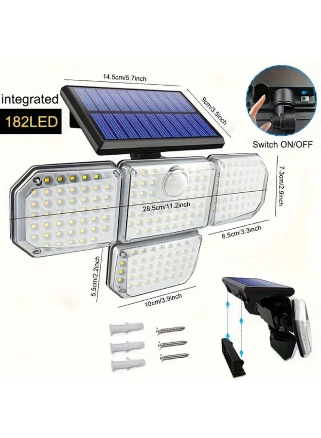 Solar Outdoor Light With Motion Sensor 182 LED IP65 Waterproof 3 Modes Remote Control - Image 4