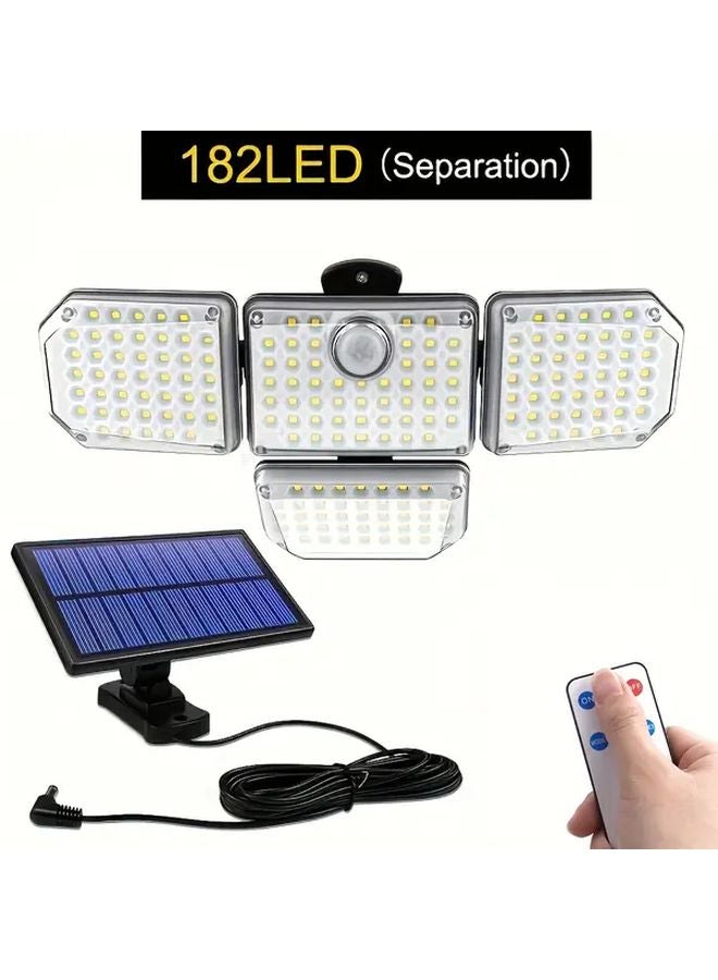 Solar Outdoor Light With Motion Sensor 182 LED IP65 Waterproof 3 Modes Remote Control - Image 1