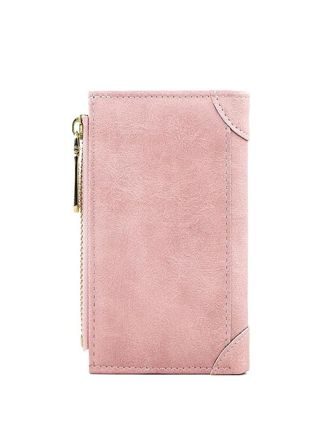 Alexvyan Compact Bifold Wallet with Zipper Pocket, PU Leather, Women's Purse Wallet Organizer Female Hand Clutch Women/Ladies/Girls Wallets Credit Card Holder - Pink - Image 4