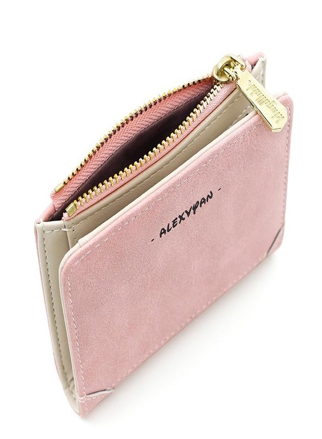 Alexvyan Compact Bifold Wallet with Zipper Pocket, PU Leather, Women's Purse Wallet Organizer Female Hand Clutch Women/Ladies/Girls Wallets Credit Card Holder - Pink - Image 5