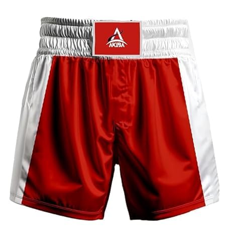 AKIBA Men Boxing Shorts for Boxing Training, Fitness Gym, Cage Fight, MMA, Muay Thai, Kickboxing (in, Numeric, 34, RED) - Image 3