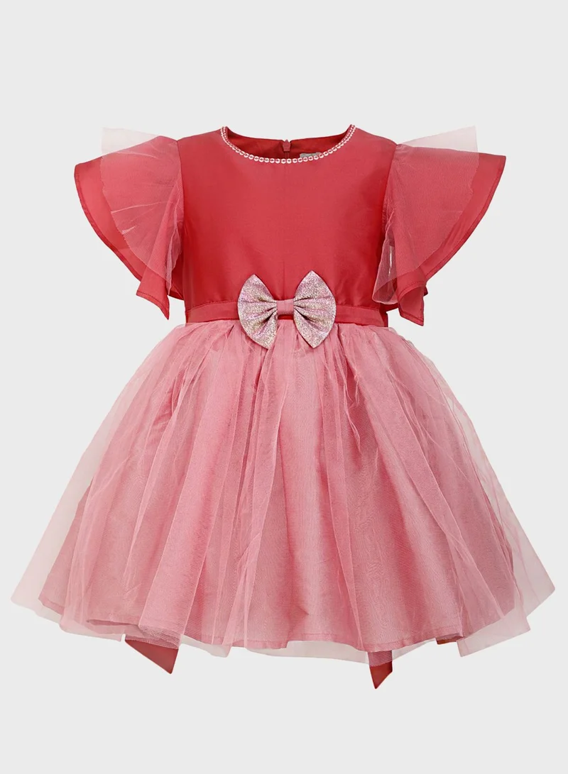 A Little Fable Kids Rose Tulle Dress