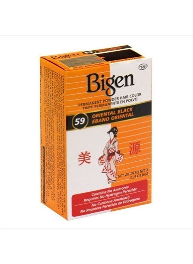 Bigen لون شعر بودرة دائم ea, 59 أسود شرقي, 0.21 أونصة